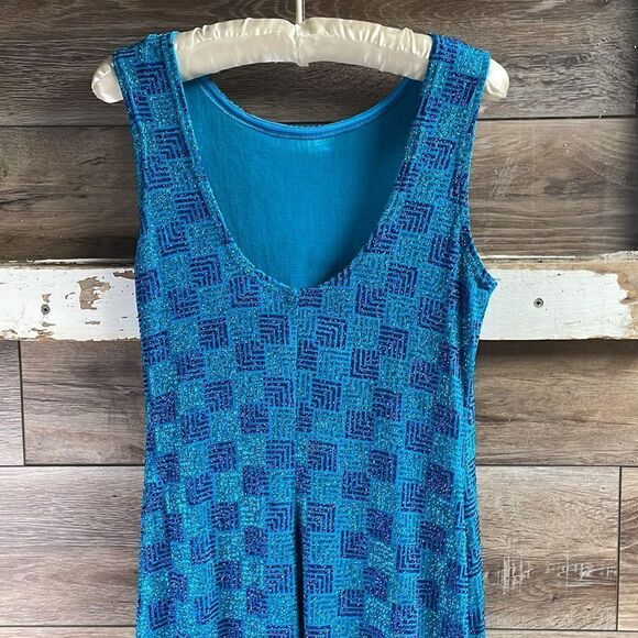 JOHN ROBERTS Sheath Dress BLUE/PURPLE Sparkle Glittery , Low Back, Size 8 - Picture 5 of 12